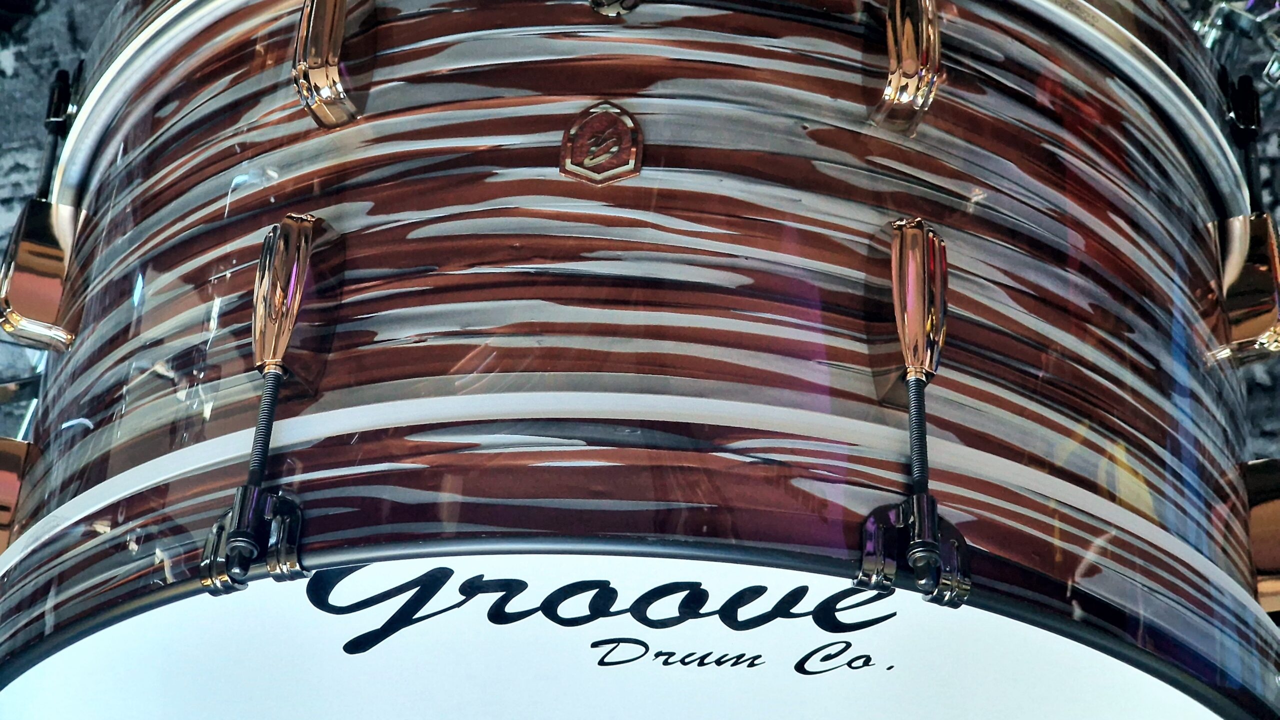 Pink Oyster over Maple/Walnut Double Pancake Drums - Image 7