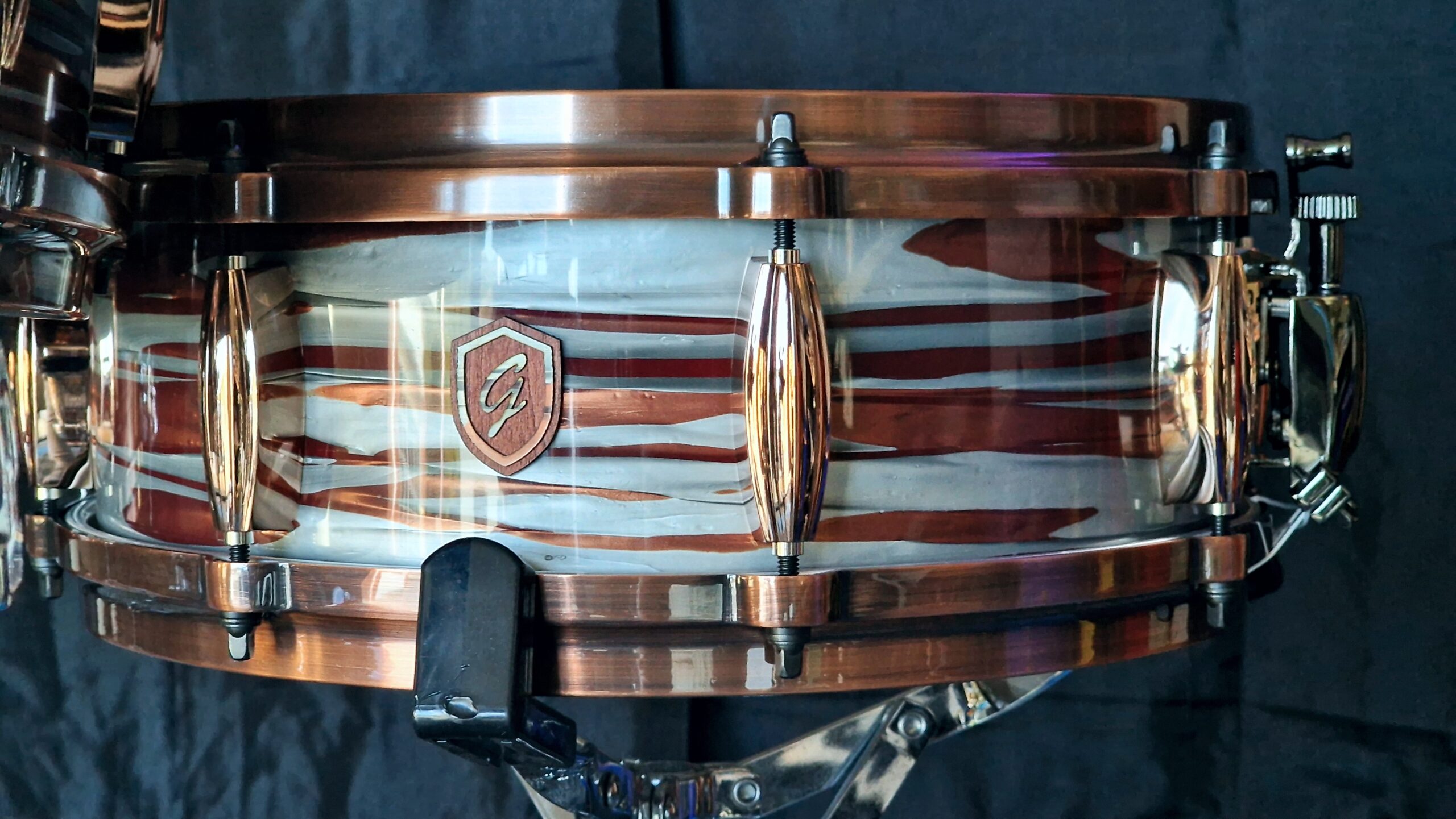 Pink Oyster over Maple/Walnut Double Pancake Drums - Image 9