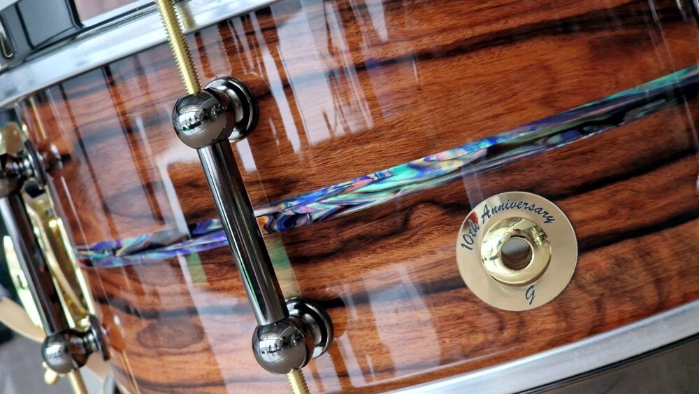 14x6.25" 10th Anniversary Pear Santos Rosewod Snare - Image 5