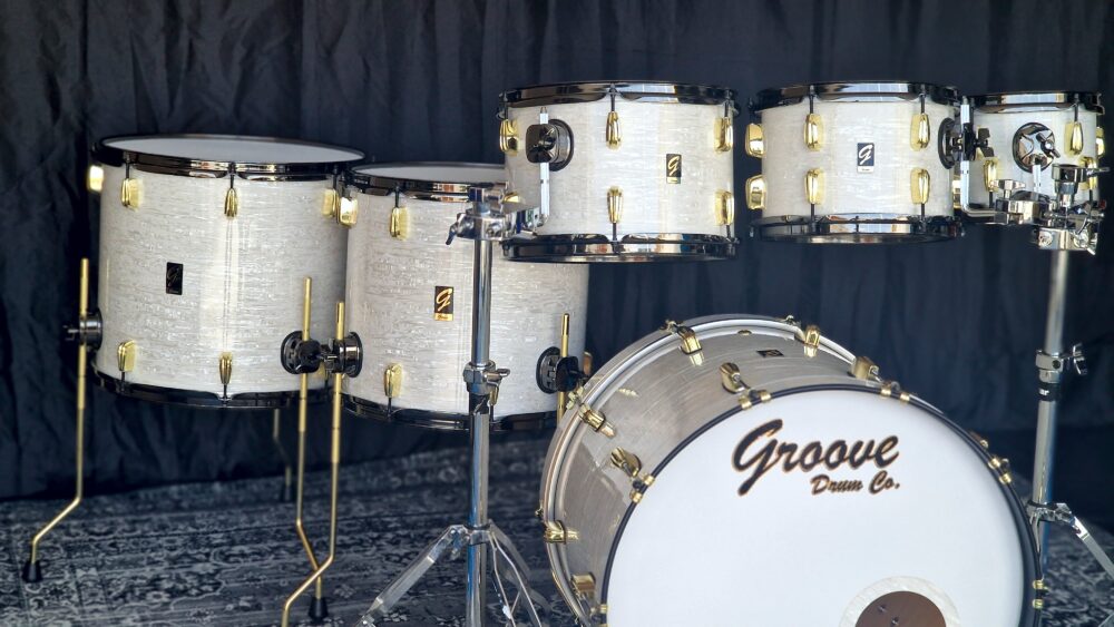 White Onyx over Maple Drums 20",8,10,12,14,16" - Image 6