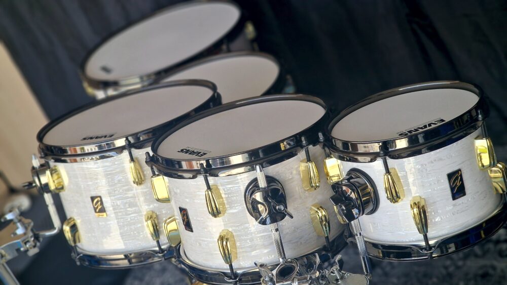 White Onyx over Maple Drums 20",8,10,12,14,16" - Image 9
