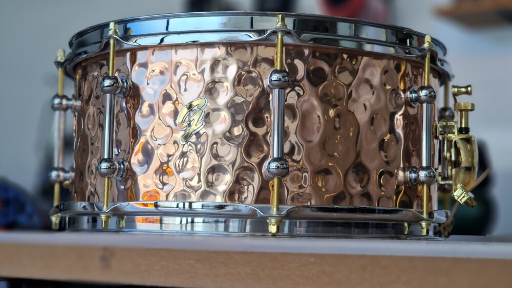 14x6.5" Hammered Bronze Snare Drum - Image 2