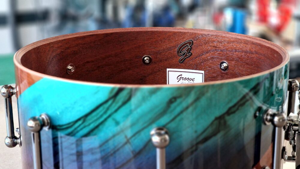 14x7" Mahogany Blue to Purple Fade Chechen Snare - Image 5