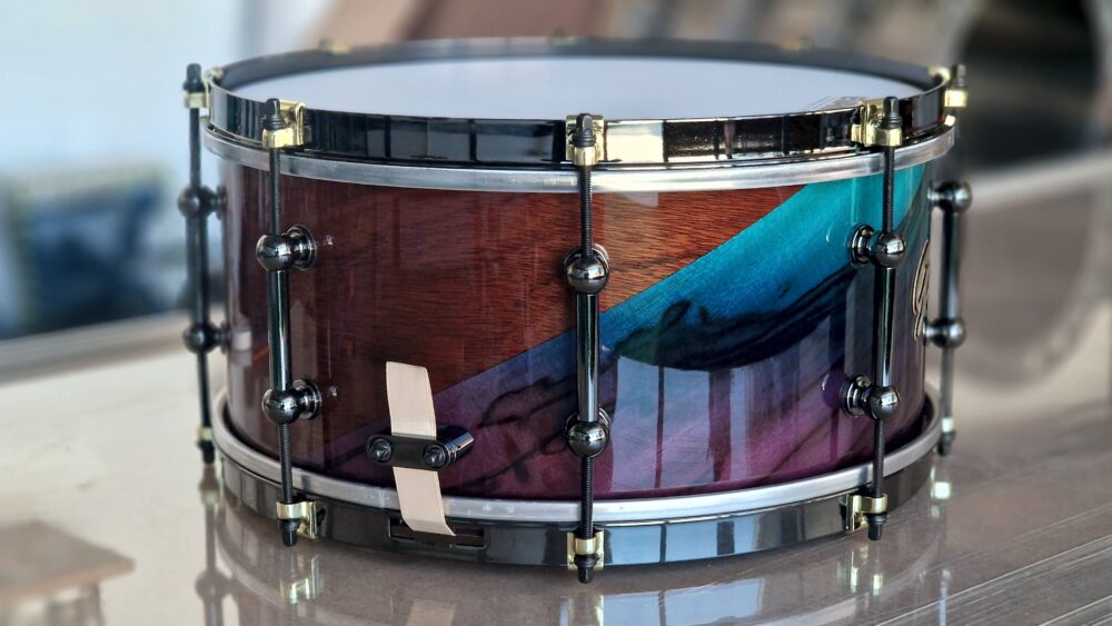 14x7" Mahogany Blue to Purple Fade Chechen Snare - Image 3