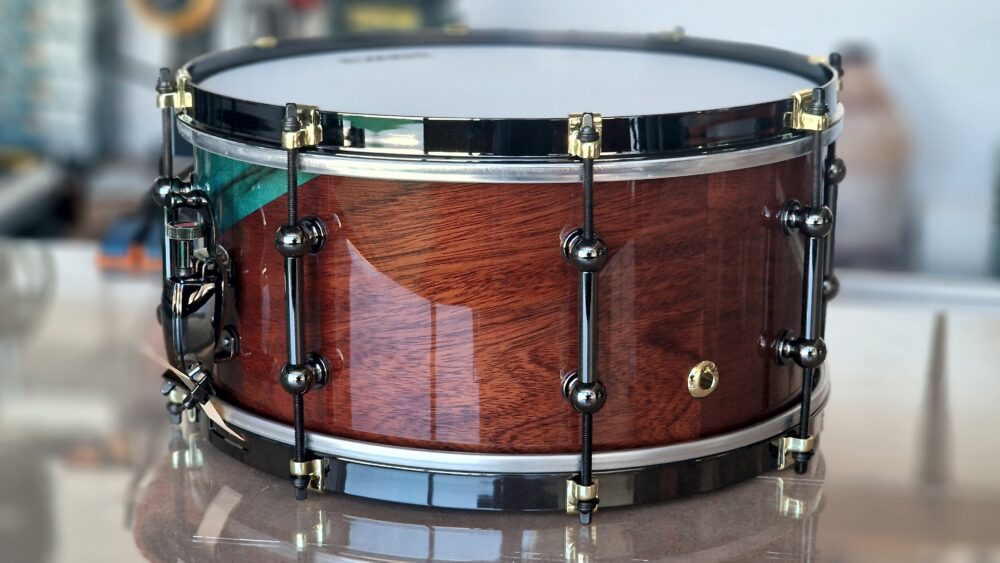 14x7" Mahogany Blue to Purple Fade Chechen Snare - Image 4