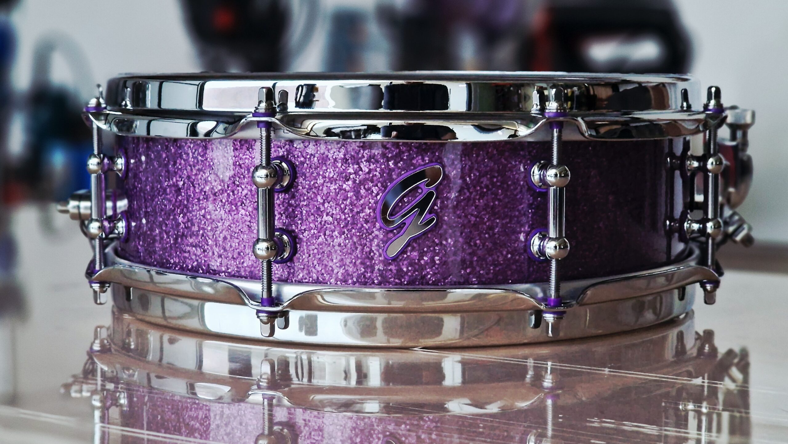 12x4" Purple Sparkle over Mahogany Snare