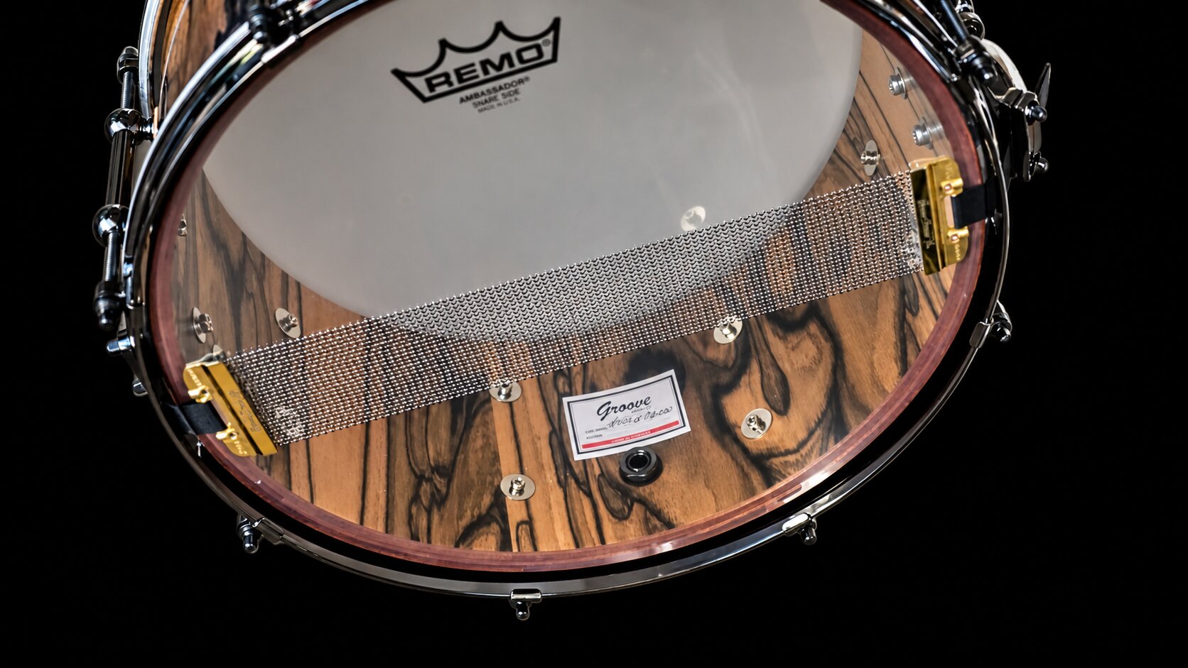 14x6.5" Royal Ebony Black Fade over Mahogany Snare - Image 2