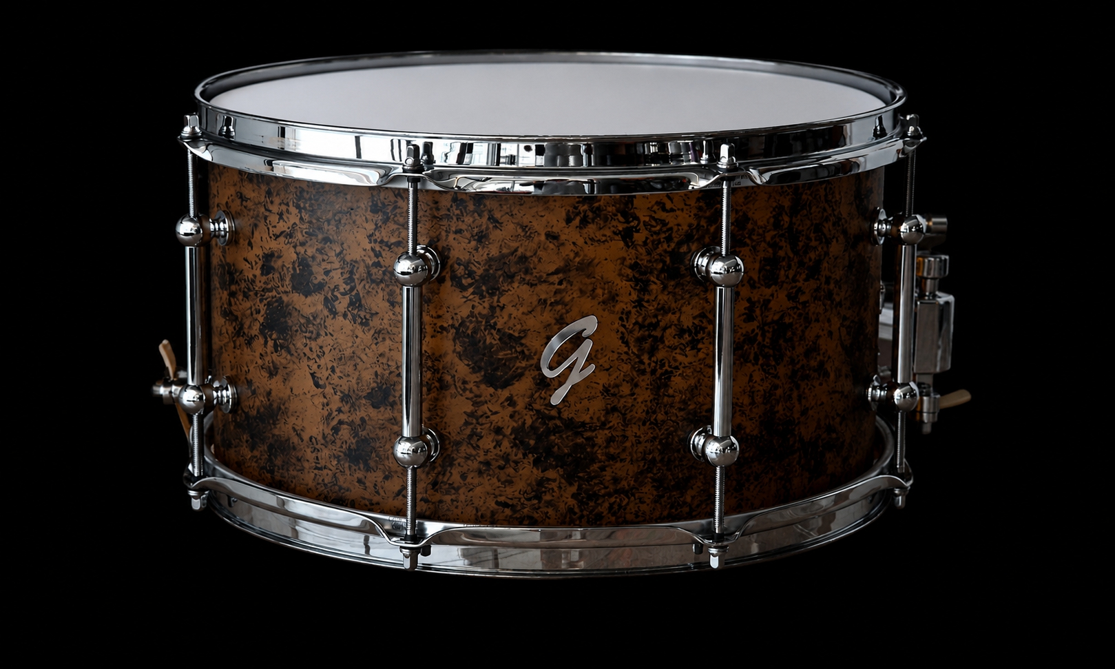 14x8" Yellow Acrylic Brushed Black Snare - Image 2