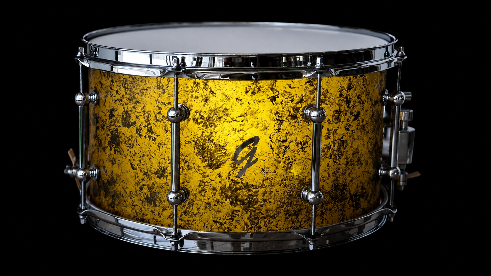 14x8" Yellow Acrylic Brushed Black Snare
