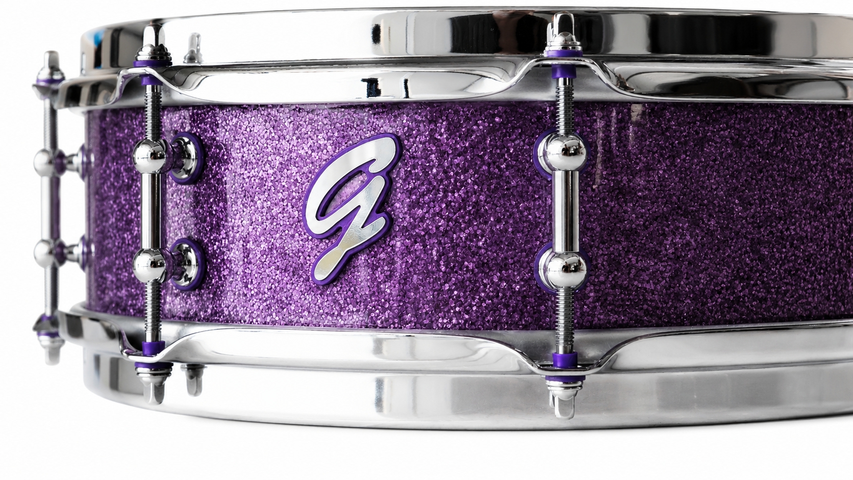 12x4" Purple Sparkle over Mahogany Snare - Image 2